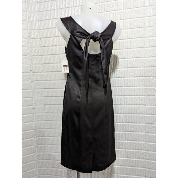 Niki by Niki Lavis Women's Black Satin Sleeveless Mini Dress Size 4 NWT - Picture 2 of 8